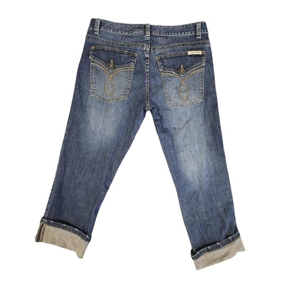 Calvin Klein Women's Size 12 Lean Boot Cut Jeans Medium Blue Cotton Stretch - Picture 2 of 6